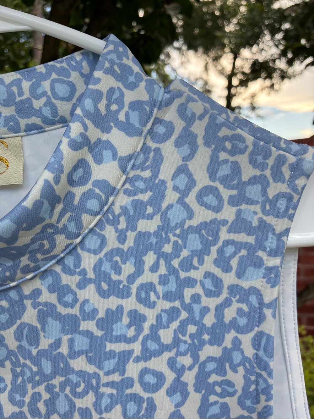 SSYS NWOT Augusta Pearl Button Scuba Dress Blue Animal Print Size Large (10-12) - Picture 8 of 11